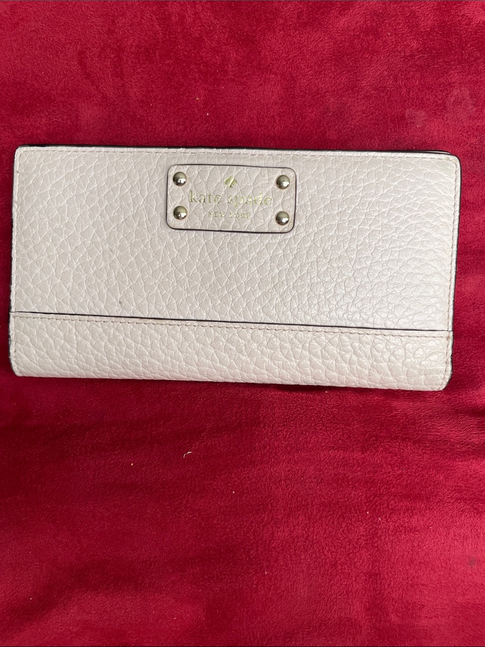 kate spade Pebbled Leather Continental Wallet - Pale Pink EUC